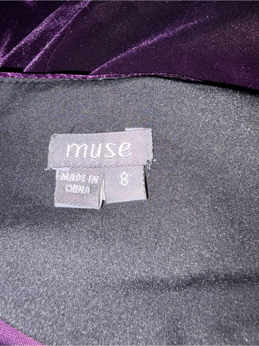 🆕💜 Muse Purple Velvet Ruched Bust Slip Mini Dress Size 8 - Picture 7 of 9